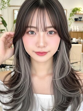 ミーム 原宿 表参道(meme) ”韓国風インナーカラー×レイヤーカット