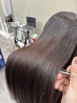 ファビ 渋谷(Fab) くびれヘア/暗めカラー/アプリコットオレンジ/縮毛矯正