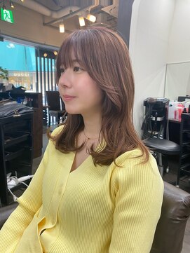 ヘアーサロン アウラ(hair salon aura) 【aura】顔まわりレイヤー/小顔カット/ミルクティーグレージュ