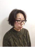 センターパートのショートヘア［&Evolve 荻窪］