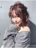 ハーフアップ風ゆるふわアレンジ_セシルカット_36766