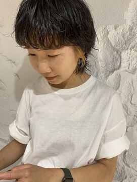 コフィー バイ メルト 吉祥寺(cofy by melt) 【中澤彩乃】インナーカラーベージュウルフカット癖毛風パーマ