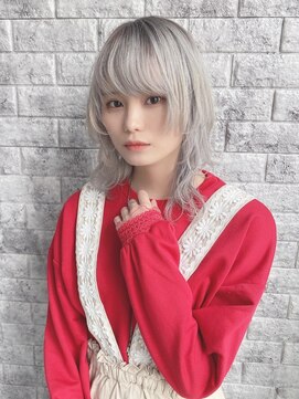 リアイス(Re:ICE) ミニウルフ/くすみブルー/流れるレイヤー/インナーハイライト