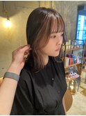【ミディアムボブ×フェイスフレーミングベージュ】