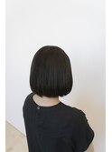 大人小顔カーキーグレー×ナチュラルボブ×前下がりボブ20代30代