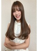 ベージュグレー黒髪レイヤーくびれヘア小顔10代20代30代40代