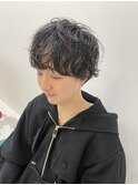 マッシュショート×パーマ