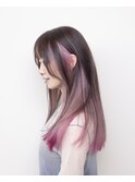 インナーカラー#ミディアムレイヤー#ケアブリーチ#ダブルカラー