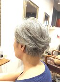 40代50代60代/ふんわりショート/パーマショート/グレイヘア