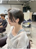 大人ショートボブ丸みショートカットマッシュショート前髪あり