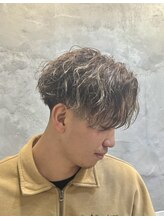 メンズサロン クロムス 梅田茶屋町店(Men's salon clomus) 波打ちパーマ×ベージュカラー