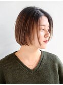イメチェン/ホワイトブロンド/外ハネボブ/美髪/表参道/髪質改善