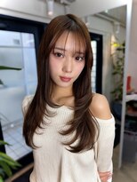 イヴォーク トーキョー(EVOKE TOKYO)&nbsp;レイヤー/ミディアム・ロング/20代/顔周り/ブラウンベージュ