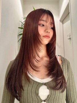 トリッカ 銀座(tricca) レイヤーカット/顔周り/ダブルカラー/ブリーチなしカラー