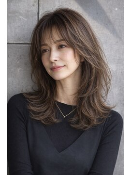 ハーツ 青山表参道店(Heart's) 白髪ぼかし脱白髪染め似合わせレイヤーカット40代50代60代
