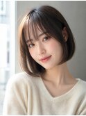 ナチュラルボブ×チョコレートブラウン