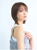 大人可愛い20代30代40代レイヤーボブ長め前髪透明感カラー