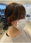 オトナな透け感★クビレショート★30代40代50代/アースカラー