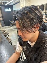 センターパート×ハイライト