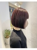 ディープカラー ミニボブ 切りっぱなしボブ