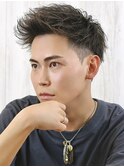 アッパーバング刈り上げツーブロックショート