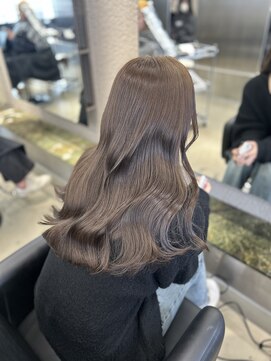 ペレ 栄店(PELE) デザインカラー/レイヤーカット/ウェットヘア/オリーブベージュ
