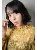 シースルーバング切りっぱなし外ハネくびれボブv川口20代30代