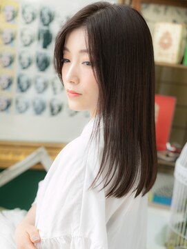 カバーヘア イヴ 戸頭店(COVER HAIR EVE) ★小顔センターパート大人美人黒髪艶感ストレート30代40代★10