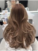ロングヘアーミルクティベージュ髪質改善 松阪美容室