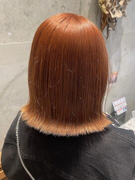 ブリッツバイレボ 船橋(BLITZ by REVO) オレンジベージュカラー/ブリーチなしダブルカラー/大人ボブ