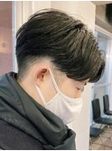 原宿ニュアンスパーマ毛流れヘアセンターパート大人色気ヘア30代