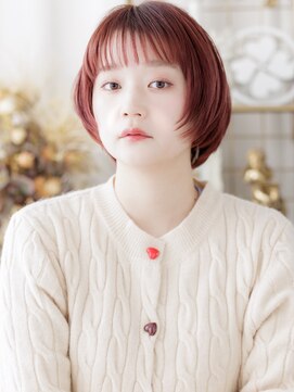 カバーヘア ブリス 志木南口駅前店(COVER HAIR bliss) チェリーレッドブリーチなしシャギーカットa志木10代20代30代