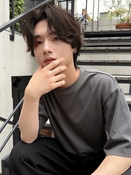 ピコット(P cott) メンズヘアメイクメンズヘアセットルーズパーマセンターパート