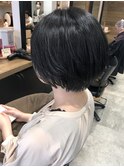 丸みショート×ダークネイビー　正木ゆかり