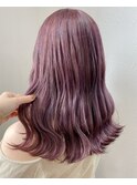 ラベンダーカラー　ブリーチありダブルカラー　ケアブリーチ