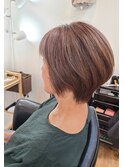 脱白髪染めショートボブ