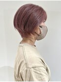 福井　大和田　ハイトーン　ショートボブ　くすみピンク　20代