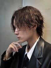 メンズサロン ガウディ 三宮店(men's salon Gaudi) ミディアムメンズウルフ×縦落ち波巻きツイストスパイラルパーマ