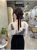 ヘアセット/リボン風カチモリヘア/パーティーヘア/小顔/学割