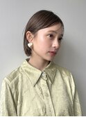 ミニボブボブ/ツヤ髪/シースルーバング/グレージュ