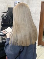 ラフヘアデザイン(Raf hair design)&nbsp;バレイヤージュコントラストハイライトミルクティーベージュ
