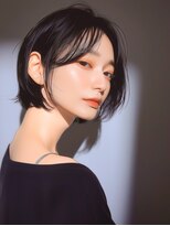 ラベスト キョウト(LOVEST)&nbsp;レイヤーボブ/顎下ボブ/地毛風ストレート/センターパート
