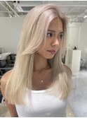 韓国ヘアーハッシュカットレイヤーカットハイライトカラー