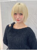 ボブ×ブロンド◎