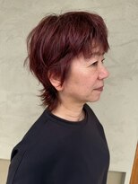 ラポール 蟹江(RAPPORT) 【30代~50代】旬のウルフカット×深みレッドで上品小顔ショート