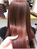 ピンクベージュ×髪質改善ストレート