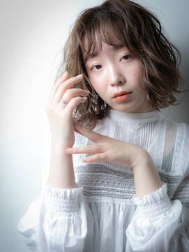 カバーヘア ブリス 上尾西口店(COVER HAIR bliss) シースルーバングくせ毛風小顔大人ボブ201u上尾10代20代30代