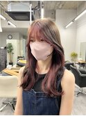 インナーカラーピンク/韓国ヘア/京都/三条河原町/髪質改善