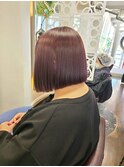 ワンレンボブ/チェリーカラー/ピンク/パープル/イルミナカラー/