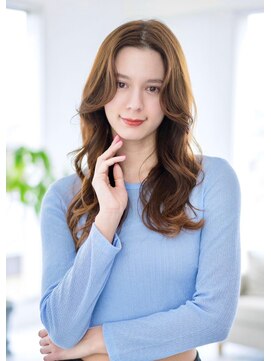 ケアリー 浦和美園(Carelly) 大人かわいい前髪セシルカットココアブラウンフリンジウェーブ